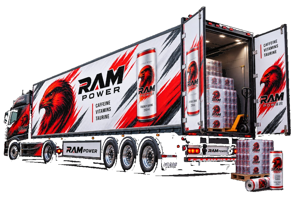 RAM POWER tır — açık dorsede ürünler